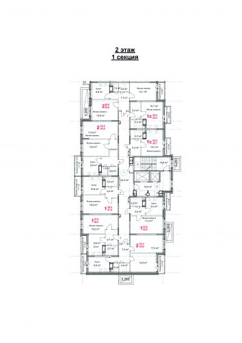 1-комнатная, квартира, 38.4 м²